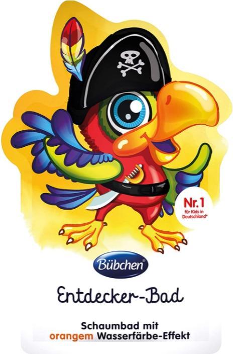 Bübchen Bubchen, Schubbad mit orangefarbenem Aquarell -Effekt, 40 ml (40 ml, Schaumbad)