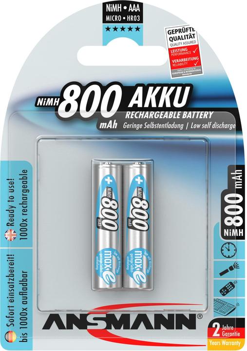 Actual product image Ansmann maxE (2 pcs., AAA, 800 mAh)