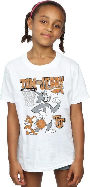 Actual product image Tom & Jerry Girls Spinning Basketball Cotton T-Shirt (152, 158)