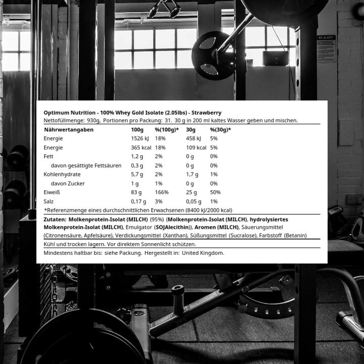 Image du produit Optimum Nutrition Isolat Gold Standard (Fraise, 1 pcs, 930 g)