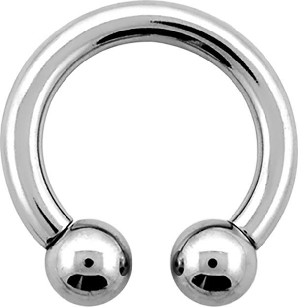 Star Piercing Circular Barbell Innengewinde silber mit zwei Kugeln (ohne Messing, Chirurgenstahl 316L)