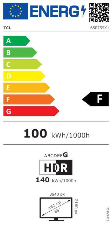 Energy Label TCL 65P755 (65", LCD, 4K, 2024)