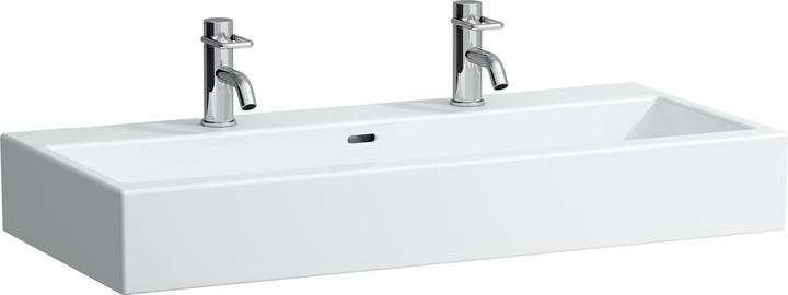 Laufen Living City Waschtisch, je 1 Hahnloch links u. rechts, mit Überlauf, 1000x460mm, weiss (484 mm, 1000 mm)
