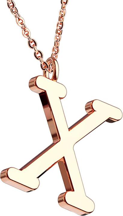 Produktbild Star Piercing Kette rosegold Anhänger Buchstabe X (ohne Messing, Chirurgenstahl 316L)