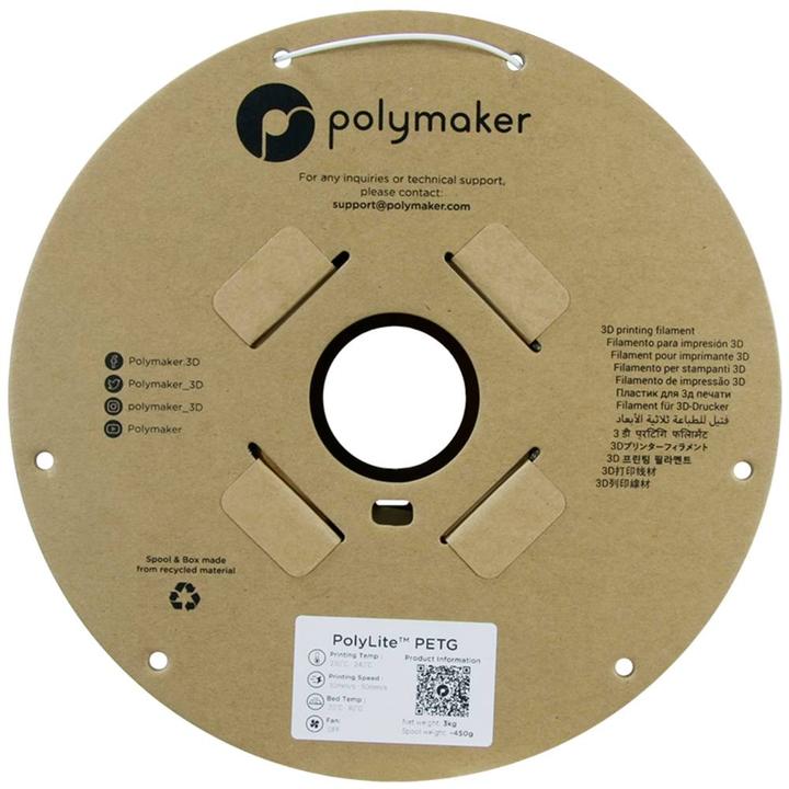 Actual product image Polymaker PolyLite PETG (PETG, 1.75 mm, 3000 g, White)
