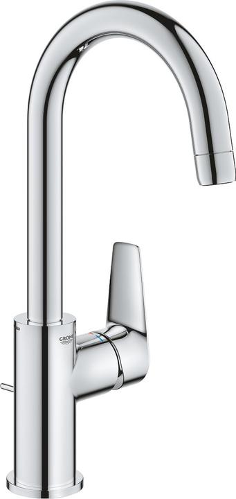 Produktbild Grohe StartEdge Lavaboarmatur, wassersparend, Zugstangen Ablauf, Schnell-Montage-System, L-Size, chrom