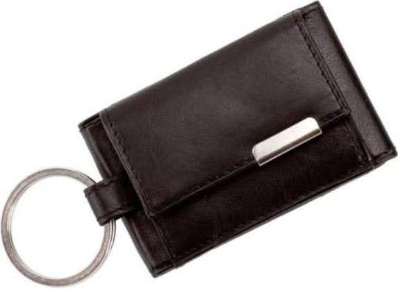 Produktbild Alassio Mini-Börse mit Metallemblem 8,5x5cm Leder schwarz