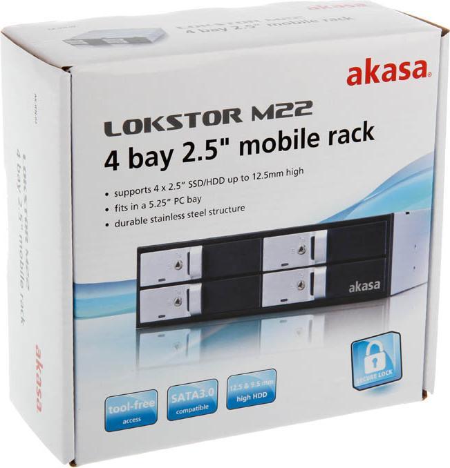 Produktbild Akasa Elite 5,25 Zoll Laufwerksrahmen für vier 2,5 Zoll HDD/SSD
