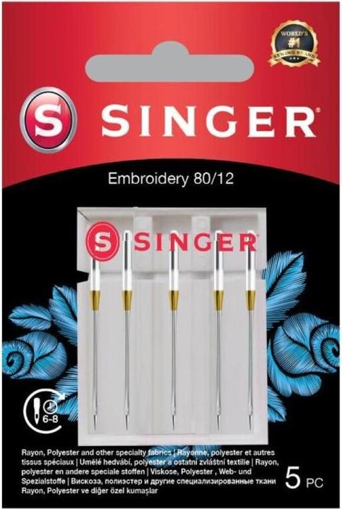 Singer Stick Nähmaschinennadel, 80/12, 5er Pack