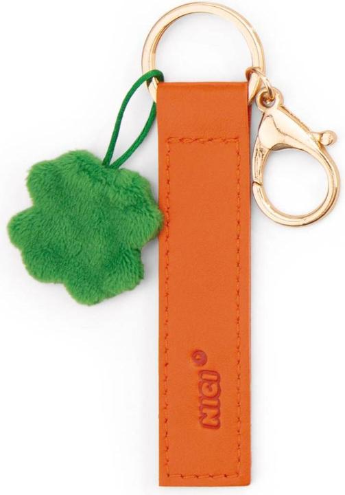 Produktbild Magni NICI Schlüsselanhänger Viel Erfolg! Kunstlederband mit Kleeblatt orange 10cm