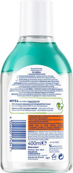 Produktbild NIVEA Derma Skin Clear Mizellenwasser (Mizellenwasser, 400 ml)