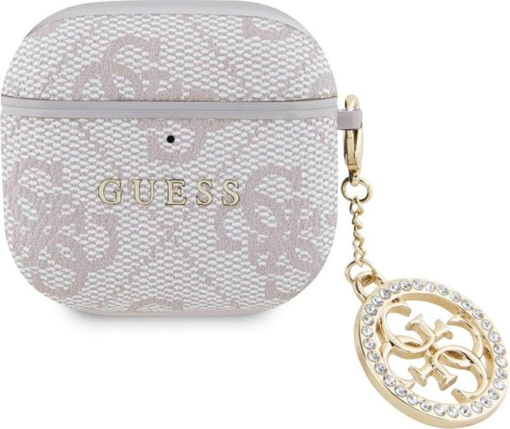 Produktbild Guess 4G Strass Charm Cover für Apple Airpods 4 - rosa (Kopfhörer Tasche)