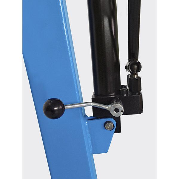 Actual product image Janssen Hydraulik-Technik BLUE workshop crane, max. load 500 kg, angled chassis, double action hydraulic
