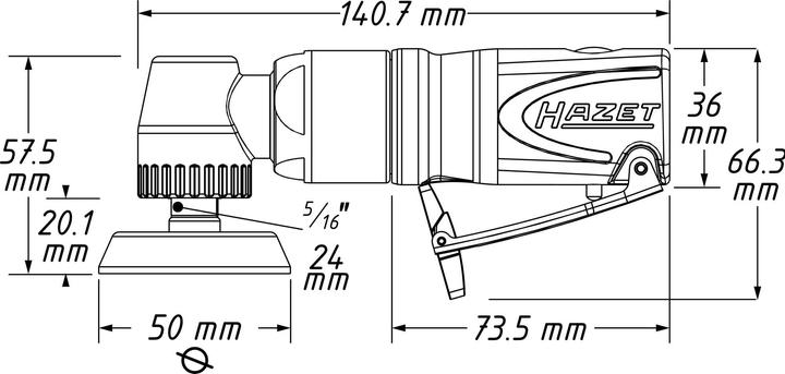 Actual product image HAZET Compressed Air Polisher Mini 9033M-9 (224 W)