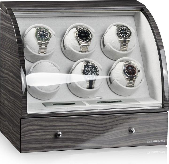 Produktbild Designhütte Uhrenbeweger Basel 6 LCD - Dark Oak (6 x)