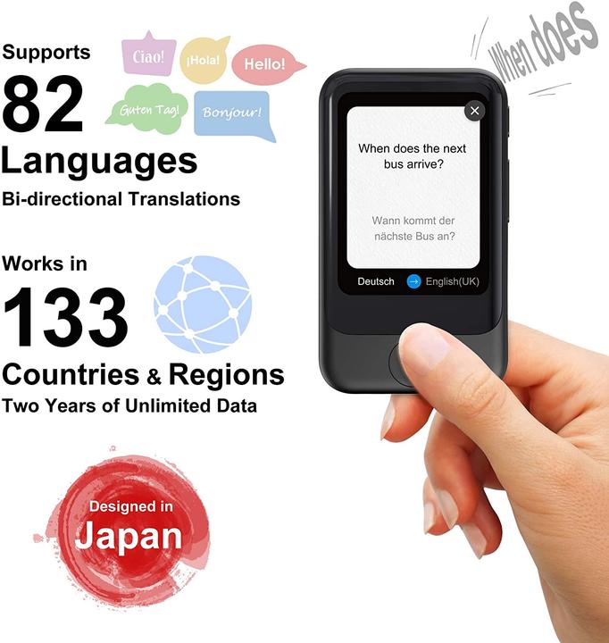 Image du produit Pocketalk Traducteur voix & caméra (1 Go)