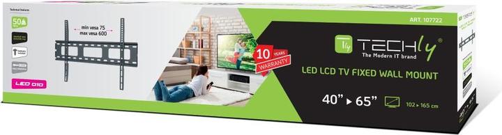 Produktbild Techly Wandhalterung für LCD TV LED 40"-65",Ultra slim fix, schwarz, Wandabstand 22 (Wand, 65", 50 kg)