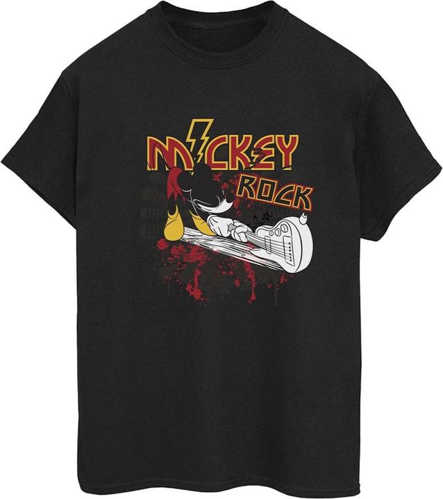 Actual product image Disney Womens/Ladies Mickey Mouse Smash Guitar Rock Cotton Boyfriend T-Shirt (XL)