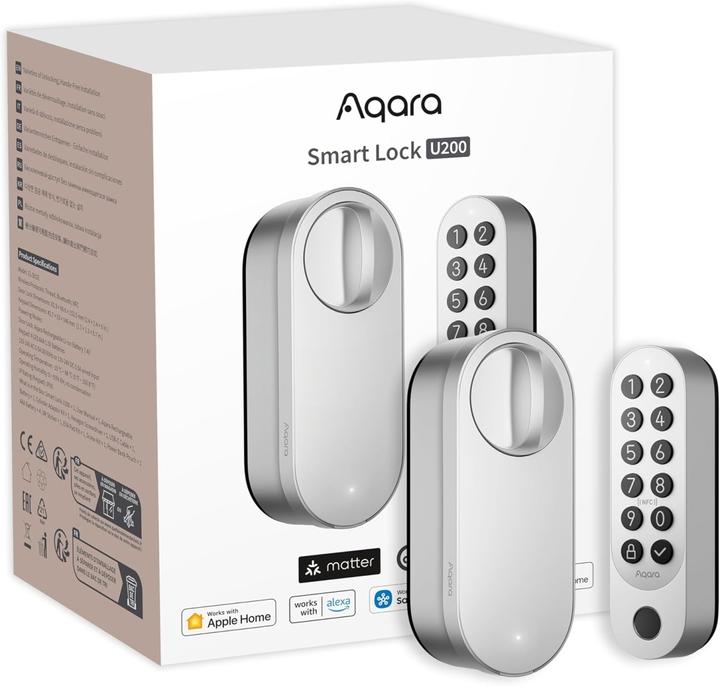 Produktbild Aqara Smart Lock U200 (Fingerabdruck, Elektronische Zahlenkombination, Bluetooth, Schlüssel, Schlüsselkarte, Smartphone)