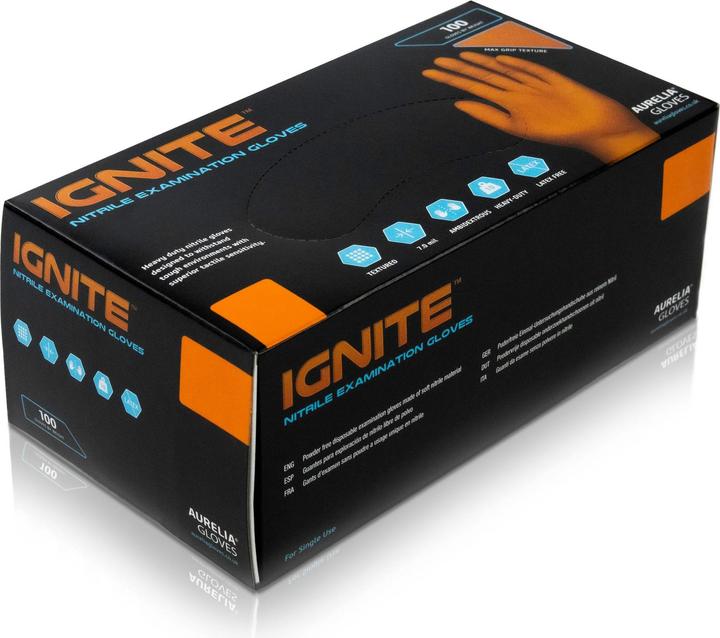 Actual product image Lovehoney Disposable glove Max Grip Nitrile, 100 pieces, L, Orange (L)