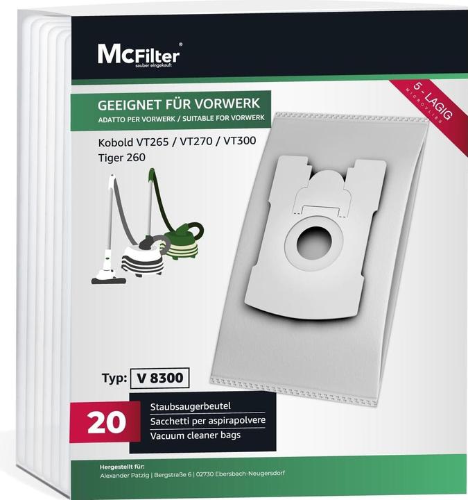 Image du produit Mc Filter Staubsaugerbeutel für Vorwerk Tiger/Kobold (20 Stk) (20 x)