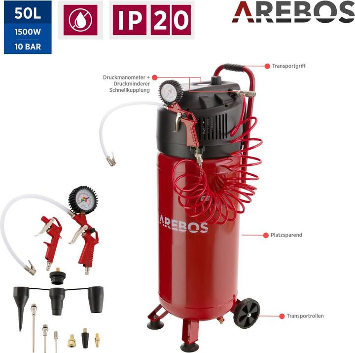 Produktbild Arebos Luftkompressor (10 Bar, 50 l)