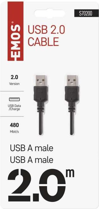 Actual product image Emos USB cable 2.0 A plug - A plug 2m (2 m, USB 2.0)