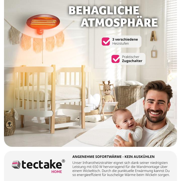 Immagine prodotto tectake Radiatore a infrarossi Solaris Monolith 2000W regolabile in altezza (2000 W)