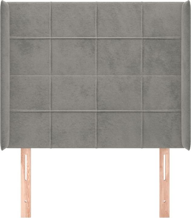 Image du produit VidaXL Kopfteil mit Ohren Hellgrau 103x16x118/128 cm Samt,Farbe (103 x 16 x 128 cm)