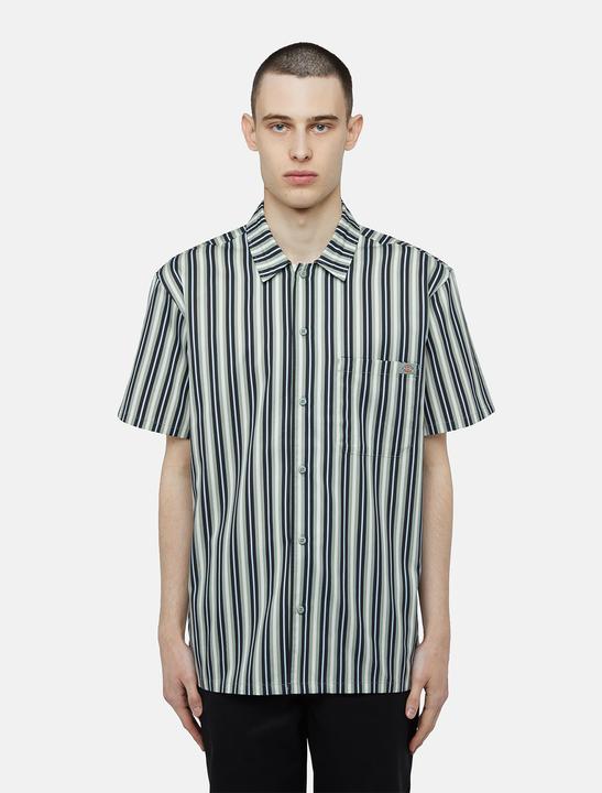 Produktbild Dickies Multi Stripe Work Shirt Ss Iceberg Green (S)