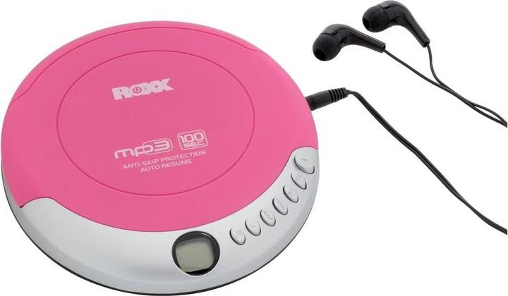Actual product image Roxx PCD 501 pink Portable CD player CD, CD-R, CD-RW, MP3 Pink, silver