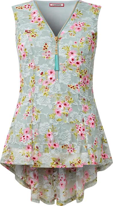 Joe Browns Lace Zip Neck Floral Sleeveless Top