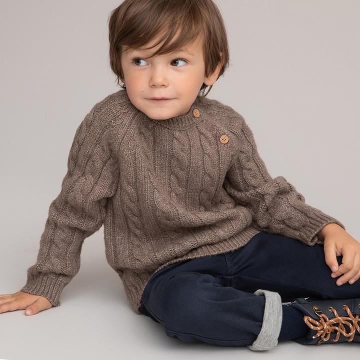 Image du produit La Redoute Collections Pull à col rond avec motif torsadé (74)