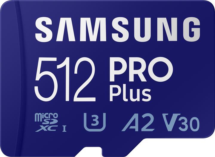 Samsung Pro Plus (512 GB, microSDXC, U3, UHS-I)