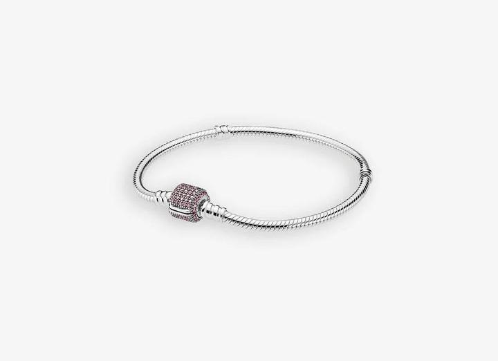 Actual product image Pandora Bracelet with ball clasp (19 cm, Silver)