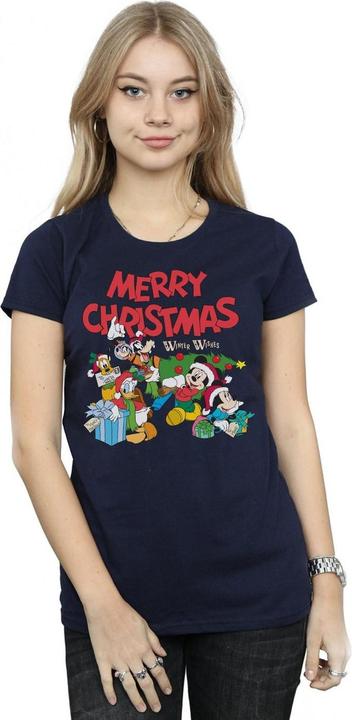 Actual product image Disney Womens/Ladies Mickey And Friends Winter Wishes Cotton T-Shirt (XXL)