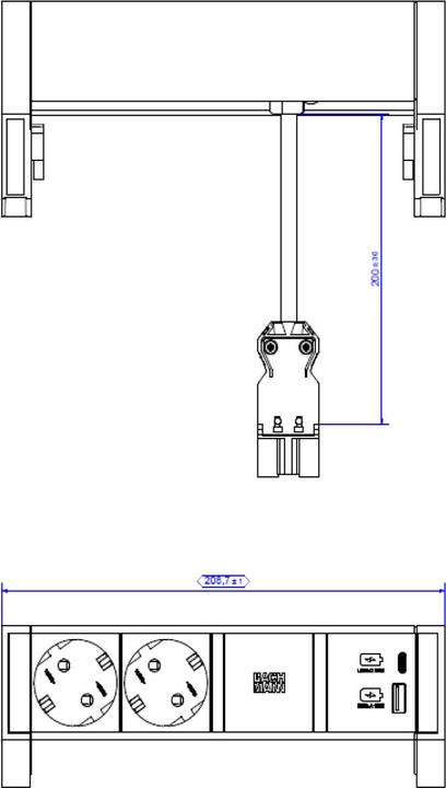 Produktbild Bachmann DESK2 (3 x, CEE 7/3, 0.20 m)