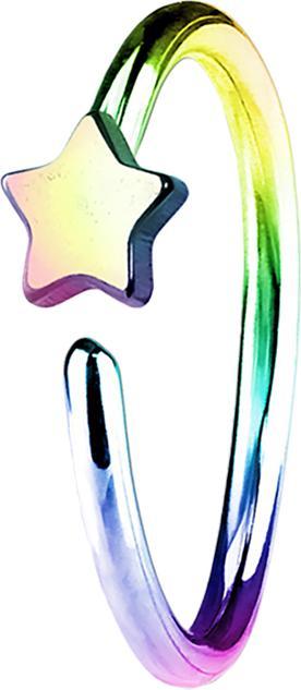 Produktbild Star Piercing Micro Piercing Ring mit Stern farbig (Chirurgenstahl 316L, ohne Messing)