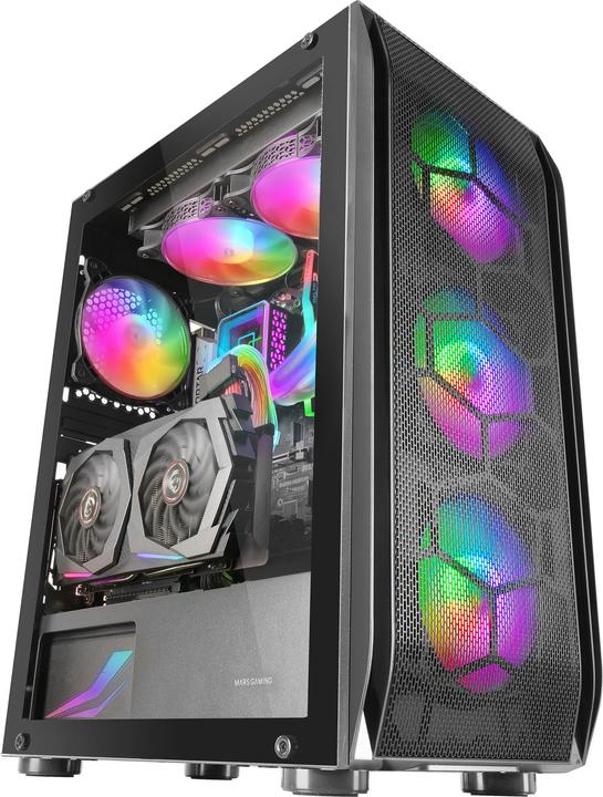 Immagine prodotto Mars Gaming Boitier Moyen Tour E-Atx Mc-Kx RGB Avec Panneau Vitré (Noir) (ATX, mATX, Mini-ITX)