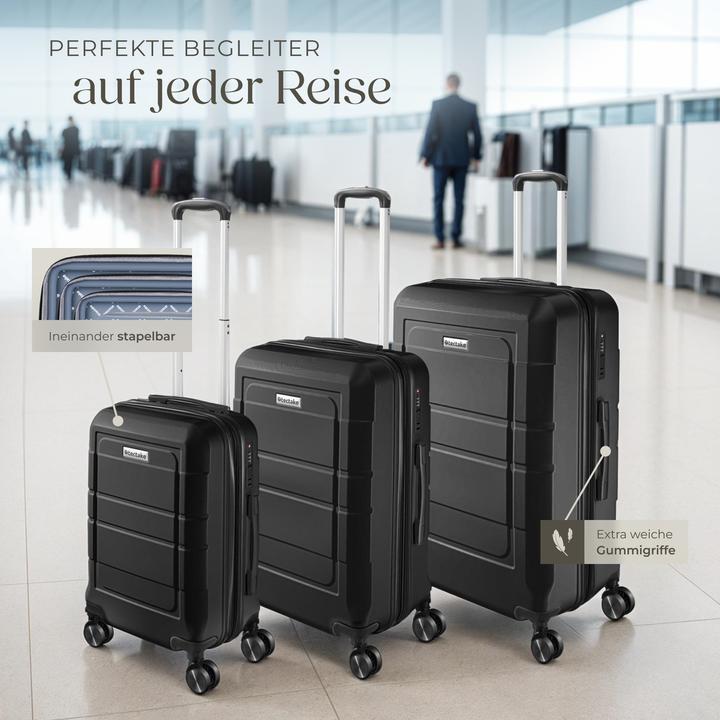 Immagine prodotto tectake Set di valigie rigide Brice 3 pz., lucchetto TSA (111 l, XL (da 115l))