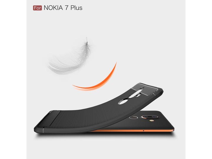 Produktbild Screenguard Nokia 7 Plus Hülle Carbon Brushed Soft TPU (Nokia 7 Plus)