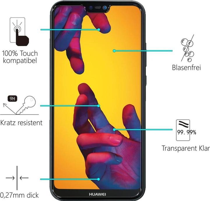 Immagine prodotto Screenguard Huawei P20 Lite Pellicola protettiva in vetro Custodia Design amichevole (1 Pezzo/i, Huawei P20 Lite)