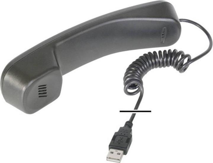 Produktbild Digitus Telefon Hoerer USB fuer Skype MSN ICQ X-lite Dialpad MediaRing Net2phone etc. schwarz