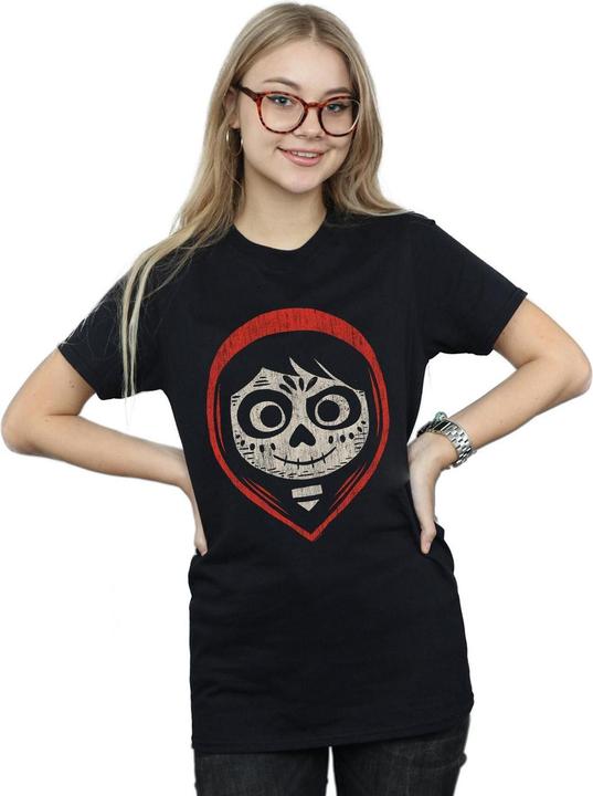 Actual product image Disney Womens/Ladies Coco Miguel Skeleton Face Hood Cotton Boyfriend T-Shirt (3XL)