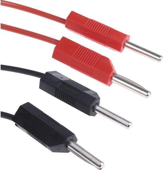 Produktbild Rs Pro Messleitungen Stecker / Stecker, Schwarz, Rot PVC-isoliert 1m, 15V / 4A
