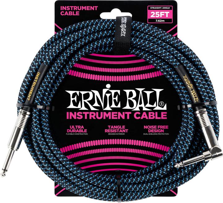 Produktbild Ernie Ball Instrumentenkabel 6060 – 7.62 m, Blau/Schwarz, Länge: 7.62 (7.62 m)
