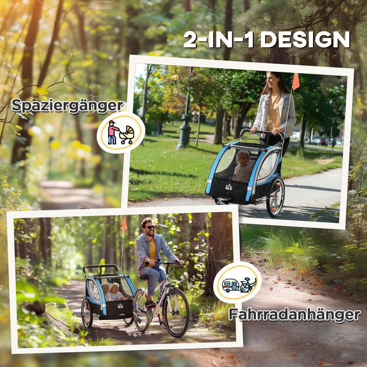 Image du produit Homcom Remorque de vélo pour enfants avec sac de rangement