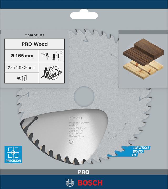 Produktbild Bosch Professional Zubehör PRO Wood Kreissägeblatt, 165 x 2.6 x 30 mm