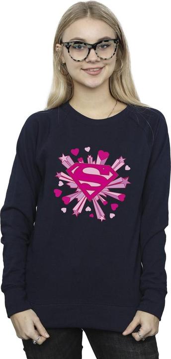 Produktbild Superman Pink Hearts And Stars Logo Sweatshirt (XL)