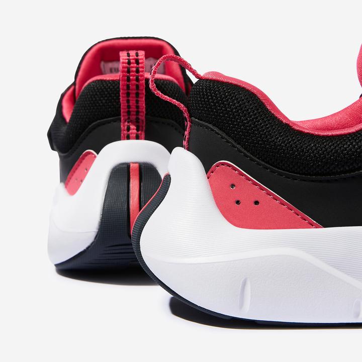 Image du produit Decathlon Chaussures de sport enfants lacets élastiques velcro - Playful Fast noir/rose (34)